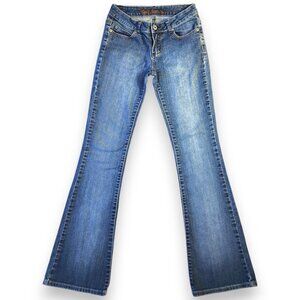 GUESS  Venice Flare Jeans Women 24 W x 31 L- Low Rise Retro Boot Cut Blue Denim